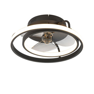 Stropný ventilátor čierny vrátane LED s diaľkovým ovládaním - Kees