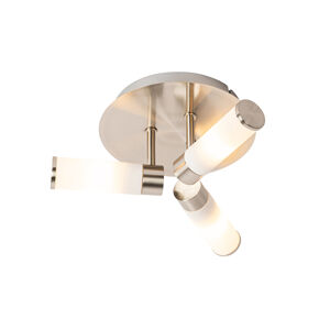 Moderne badkamer plafondlamp staal 3-lichts IP44 - Bath