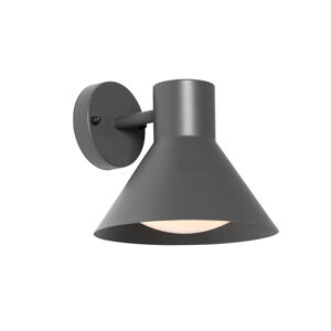 Priemyselná vonkajšia nástenná lampa tmavosivá kužeľ IP44 - Natas