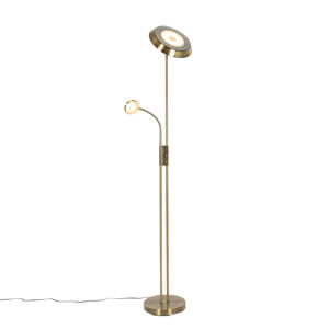 Bronzová stojaca lampa vrátane LED a stmievateľná lampou na čítanie - Fez