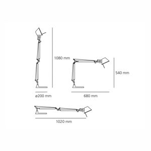 Artemide Tolomeo Mini stolná Al podstavec 2 700 K