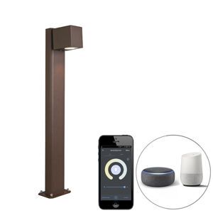 Inteligentná vonkajšia stojaca lampa 65 cm hrdzavohnedá IP44 vrátane Wifi GU10 - Baleno