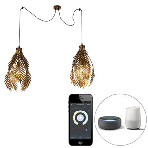 Inteligentná závesná lampa zlatá 2-svetlá vrátane Wifi A60 - Botanica
