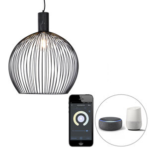 Inteligentné okrúhle závesné svietidlo čierne 50 cm vrátane Wifi G95 - Dos