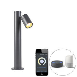 Inteligentná vonkajšia lampa šedá nerez 45 cm nastaviteľná vrátane Wifi GU10 - Solo