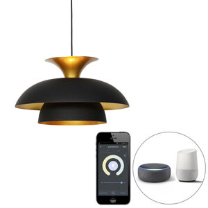 Inteligentná závesná lampa čierna so zlatou vrátane Wifi G95 - Titus
