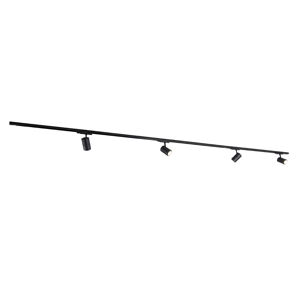 Modern railsysteem zwart met 4 spots 3-fase - Ruler