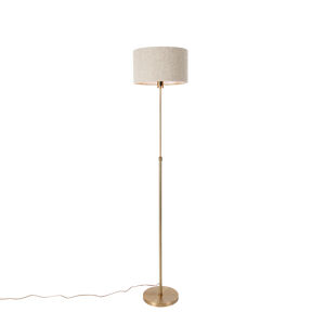 Stojacia lampa nastaviteľná bronzová s tienidlom boucle taupe 35 cm - Parte