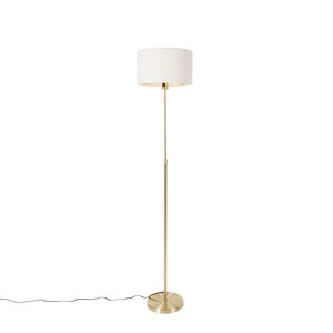 Stojacia lampa nastaviteľná zlatá s tienidlom biela 35 cm - Parte