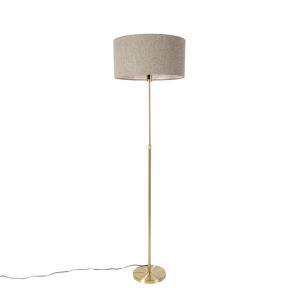 Stojaca lampa nastaviteľná zlatá s tienidlom z bouclé taupe 50 cm - Parte