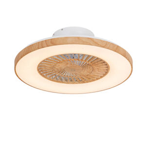 Stropný ventilátor s drevenou potlačou 60 cm vrátane LED stmievateľného s diaľkovým ovládaním - Climo