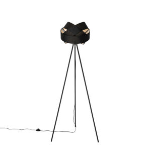 Moderná stojaca lampa čierna - Látková