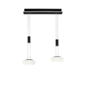 Smart hanglamp zwart 2-lichts met afstandsbediening - Loena