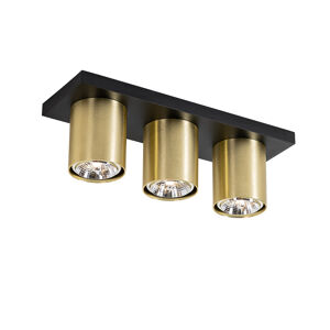 Moderne spot zwart met goud 3-lichts - Tubo