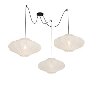 Japonská závesná lampa biela 50 cm 3-svetlá - Plu