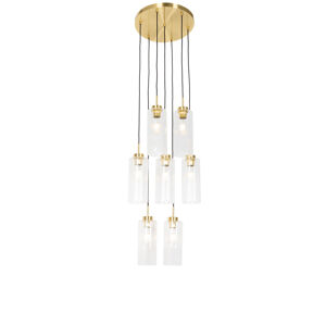 Art Deco hanglamp goud met glas 7-lichts - Laura