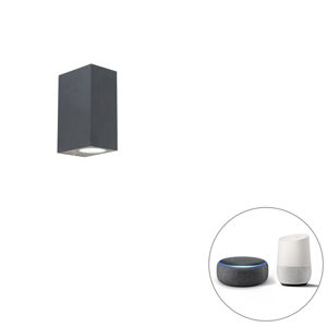 Inteligentná nástenná lampa tmavosivá IP44 vrátane 2 Wifi GU10 - Baleno