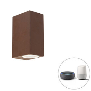 Inteligentná nástenná lampa hrdzavohnedá IP44 vrátane 2 wifi GU10 - Baleno
