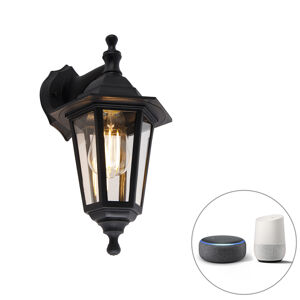 Inteligentná vonkajšia nástenná lampa čierna IP44 vrátane Wifi ST64 - New Haven