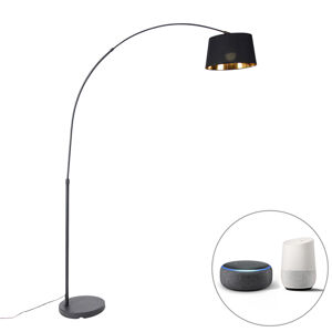 Inteligentná oblúková lampa čierna so zlatom vrátane Wifi A60 - Arc Basic