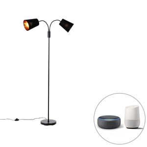 Inteligentná stojaca lampa čierna vrátane 2 Wifi P45 - Carmen