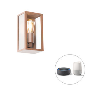 Inteligentné nástenné svietidlo hrdzavohnedé 26 cm IP44 vrátane Wifi ST64 - Charlois