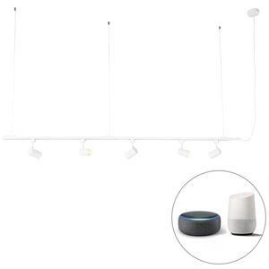 Inteligentný závesný koľajnicový systém biely 1-fázový vrátane 5 Wifi GU10 - Jeana