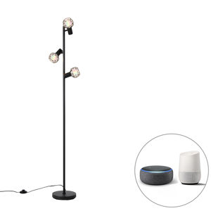 Inteligentná stojaca lampa čierna nastaviteľná vrátane 3 Wifi P45 - Mesh