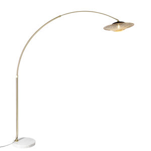 Moderne booglamp wit oosterse kap met bamboe 50 cm - XXL Rina