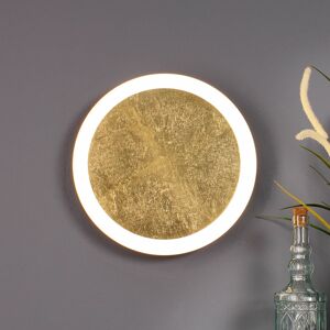 Nástenné LED svietidlo Moon Ø 30 cm, zlaté