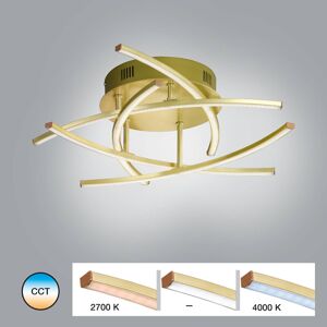 Stropné svietidlo LED Cross Tunable White, 5-fl, mosadz