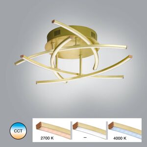 Stropné LED Cross tunable white 5-pl. mosadz