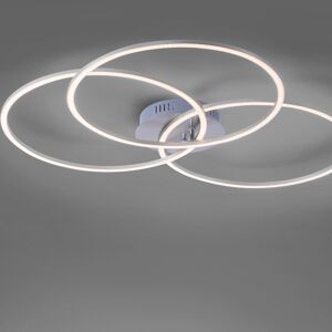 Stropné LED svetlo Ivanka, tri kruhy, oceľ