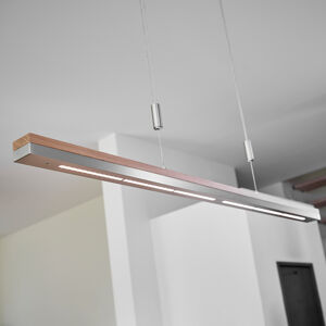 Quitani LED závesné svetlo Elna, dĺžka 118 cm, nikel