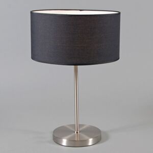 Oceľová stolová lampa Lugar s čiernym tienidlom