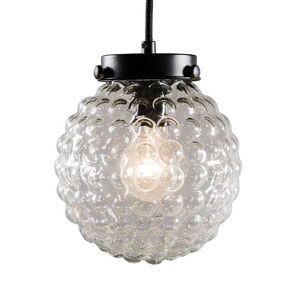 Závesná lampa Brufoli čierna s čírym sklom