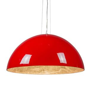 Závesná lampa Magna lesklá 70cm červená so striebornou farbou