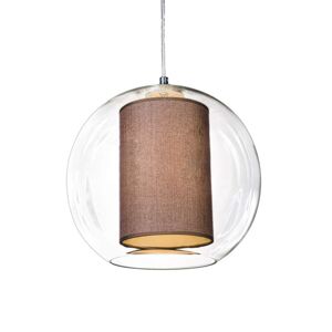 Závesná lampa Globe 30 s hnedým tienidlom