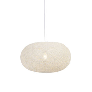 Rustikálne závesné svietidlo biele 50 cm - Corda Flat