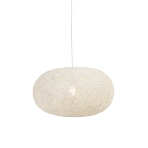 Vidiecka závesná lampa biela 50 cm - Corda Flat