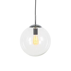 Škandinávska závesná lampa chróm s čírym sklom - Ball 30