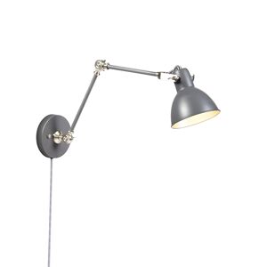 Priemyselná nástenná lampa šedá nastaviteľná - Dazzle