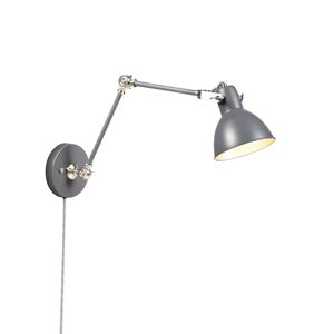 Priemyselná nástenná lampa sivá nastaviteľná - Dazzle