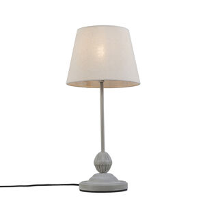 Klasická stolová lampa sivobiela - kúzlo