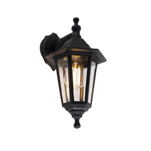 Klasická vonkajšia nástenná lampa čierna IP44 - New Haven