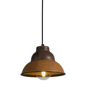 Závesná lampa Woodland hnedá koža