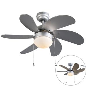 Stropný ventilátor oceľový s potlačou dreva 80 cm s ťahovým spínačom - Fresh