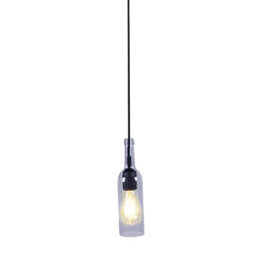 Závesná lampa Fľaša modrá