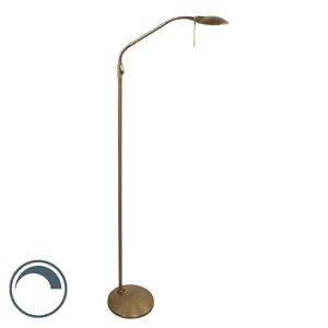 Klasická nastaviteľná lampa na čítanie LED so stmievačom bronzová - Timon