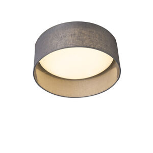 Stropné svietidlo sivé 28 cm vrátane LED - Drum Combi